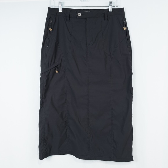 Eddie Bauer Dresses & Skirts - Eddie Bauer Sport Nylon‎ Cargo Midi Skirt Sz 4 Black Gorpcore Utility Athleisure